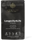 Longevity4Life - Ultimate Cellular Health Supplement - Fisetín, Taurín, Alpha-Ketoglutarát vápenatý a Spermidín Kapsule od Longevity a vitality - Vyrobené v USA - Lekár Formulovaný