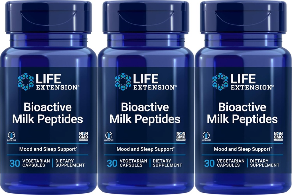 Life Extension Bioactive Milk Peptides, 30 Vegetariánskych kapsúl (Pack of 3)