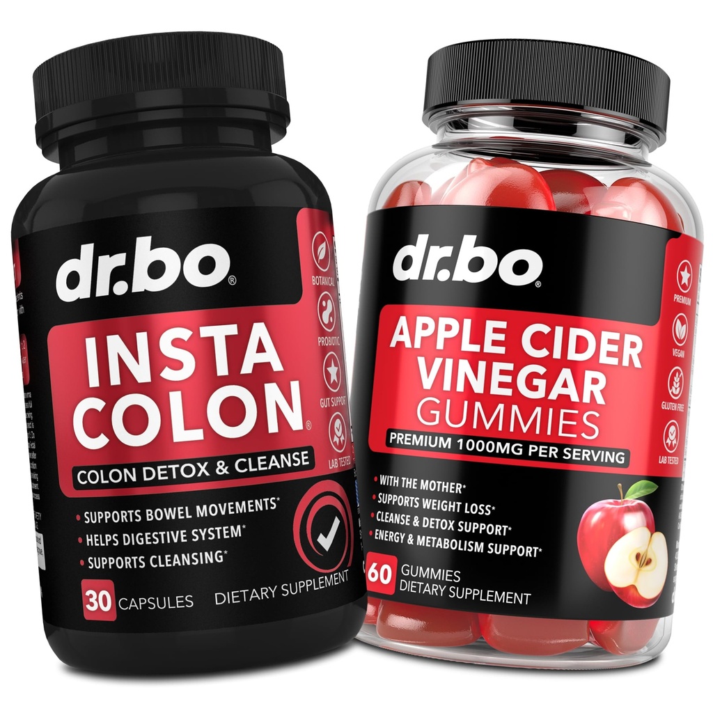 Cleanser Colon Detox & ACV Apple Cider Ocogar Gummies - 15 Day Colon Cleanse Pills Poop Flush & ACV Gumies Supplements - Bowel Movement Supplements for Intestinal Bloating Gut Support