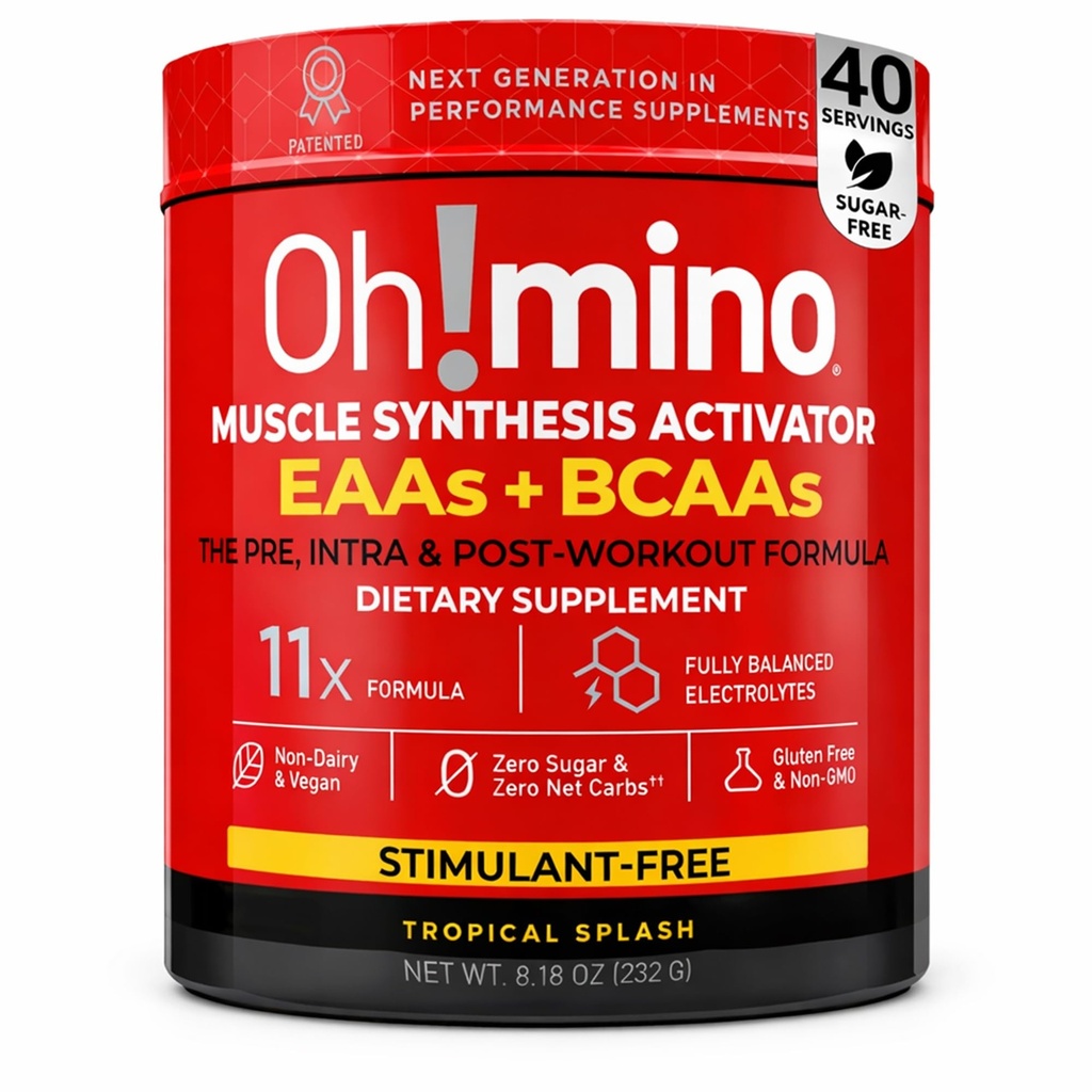 Mino Essential Amino Acides Supplement. Tropical Splash, Powder bez impulzu. Všetkých 9 EAA, BCAA a perfektné Amino pre cvičenie, Amino Energy, a budovať svalovú hmotu, a obnoviť rýchlejšie.