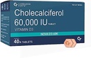 Puritáni Vitamín D3 60000 IU - Žuvateľný cholekalciferol Vitamín D doplnok pre ženy a mužov - 40 tabliet