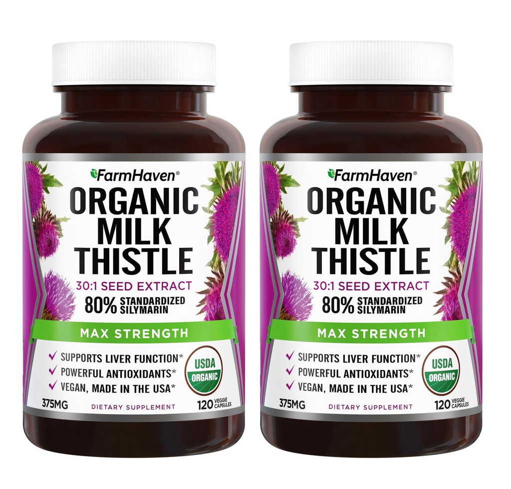 FarmHaven USDA Organic Milk Thistle Capsules 