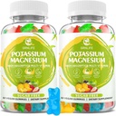 Kálium Magnézium Supplement Gumies, Gumies pre dospelých Deti, vysoká absorpcia Magnézium Glycinate pre nohy Cramps & Immune Health, bez cukru, Vegan zmiešané chute, 120 Počet