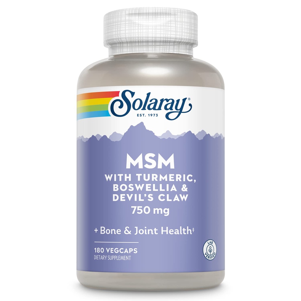 Solaray MSM kapsuly, 750 mg, 180 grófov