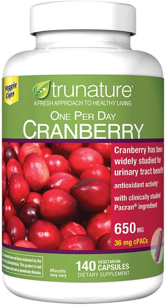 trunature Cranberry 650 mg, 140 Vegetariánskych kapsúl (2 balenia)