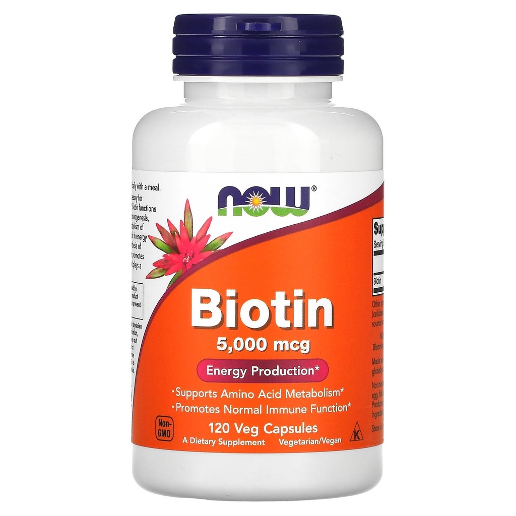 Teraz Foods Biotin 5 MG Vegetariánske kapsule, 120 Počet