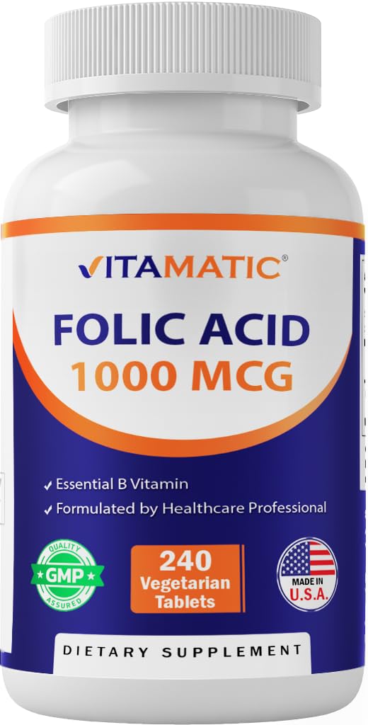 Vitamatická kyselina listová 1000 mcg (1 mg) - vegetariánske tablety - 1667 mcg DFE - vitamín B9 (240 g)