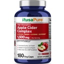 NusaPure Apple Cider Ocogar Complex 1500 mg 180 Veg Caps Vhodné pre Vegetarians a Vegans, Non-GMO