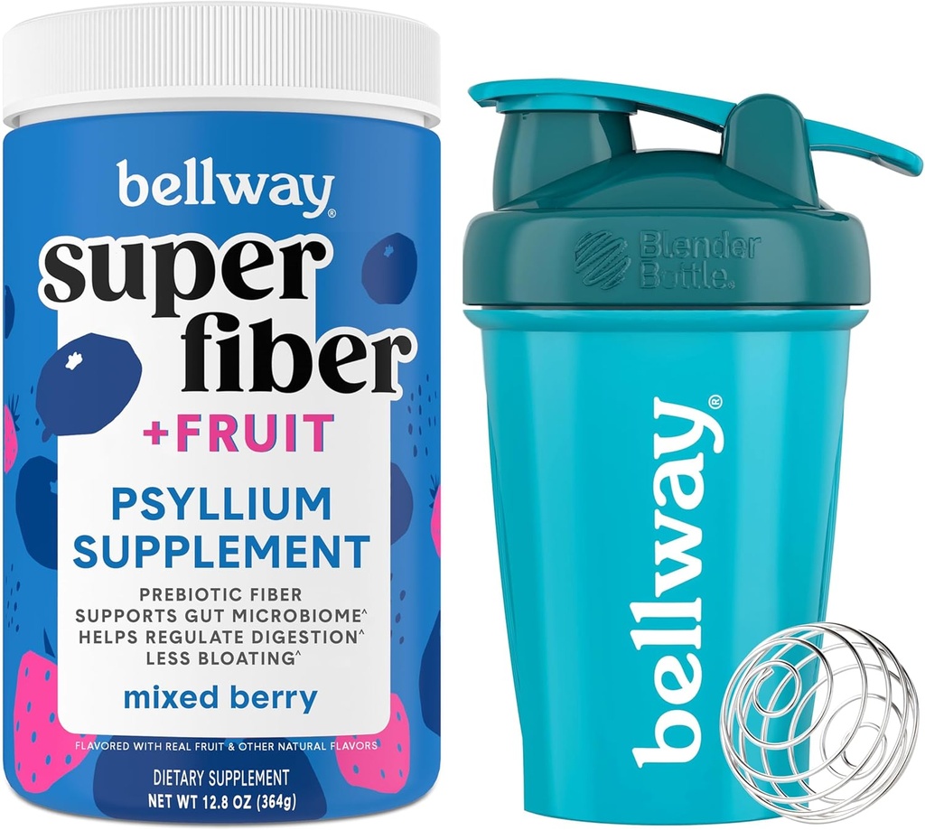 Bellway Super Fiber Powder + ovocie, zmiešané Berry Shaker fľašu stuha