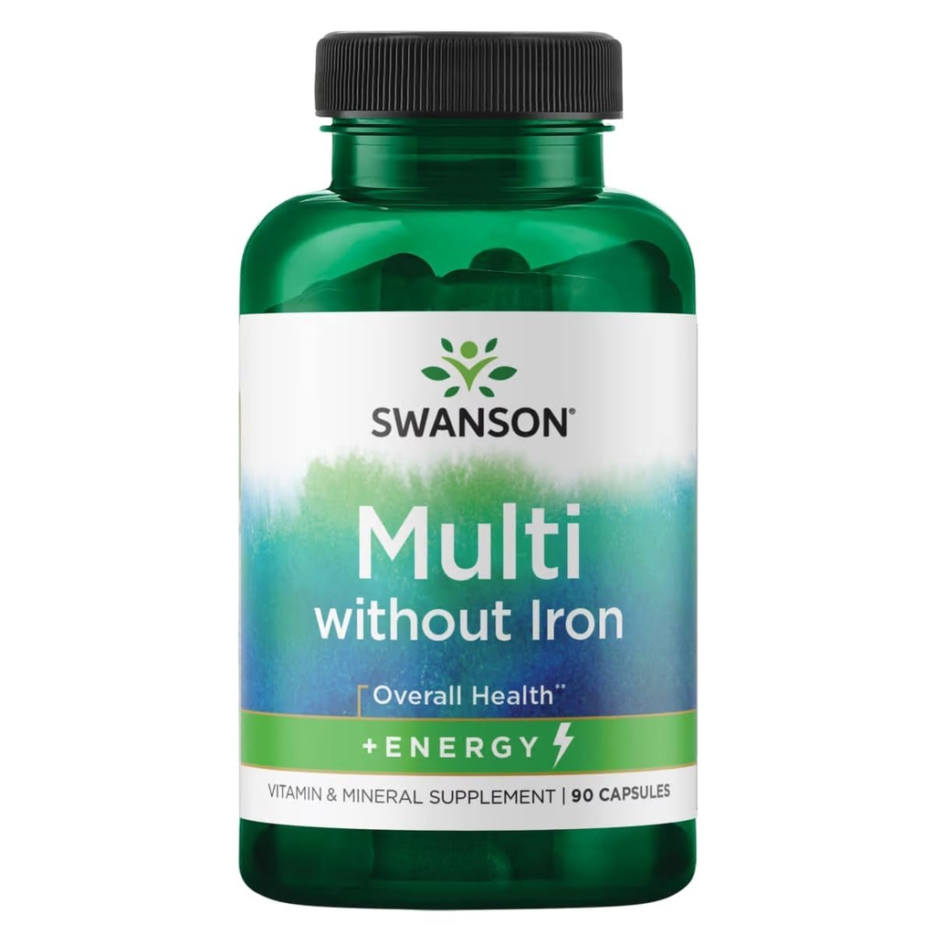 Swanson Active One Multivitamín bez železa 90 Kapsule