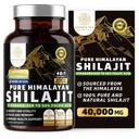 Pure Himalayan Shilajit Supplement for Men and Women, [40 000MG, Max Strength] Obsahuje 50% Fulvic Acid s viac ako 85 Stopové minerály na podporu energie, mozgu a imunity, 120 Veg Caps