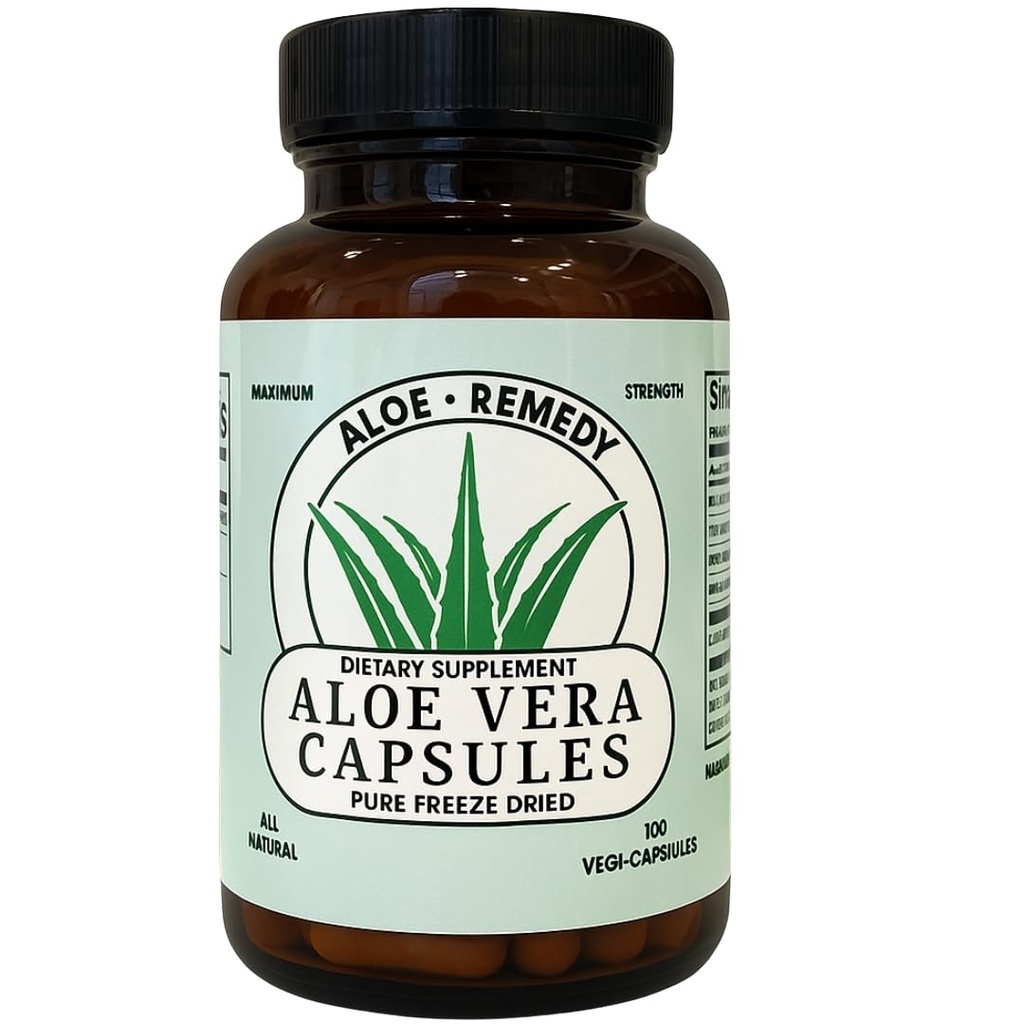 Aloe Vera Kapsule 180 Count Freeze sušený gél a Leaf Powder pre IC BPS Podpora Tráviace a močového mechúra zdravie vyrobené v USA prírodné doplnok
