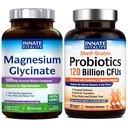 Narodená vitalita Magnézium Glycinate & Probiotiká 120 miliárd Bundle, Non-GMO, No Gluten Dairy Soy & Vegan, Horčík (120 Caps) & Probiotic (30 Caps)