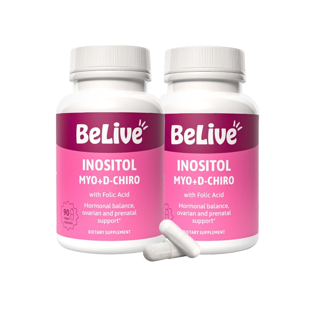 BeLive Myo & D-Chiro Inositol Supplement for Women - Ideal 40:1 Ratio