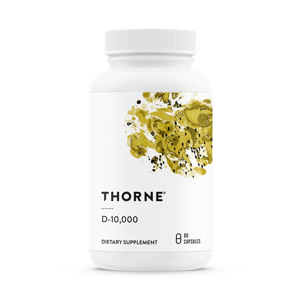 THORNE - vitamín D3 doplnok - podporuje zdravé kosti, zuby, svaly, kardiovaskulárne a imunitné funkcie* - lepidlo, mliečne a sójové - 10 000 IU - 60 Servírovanie