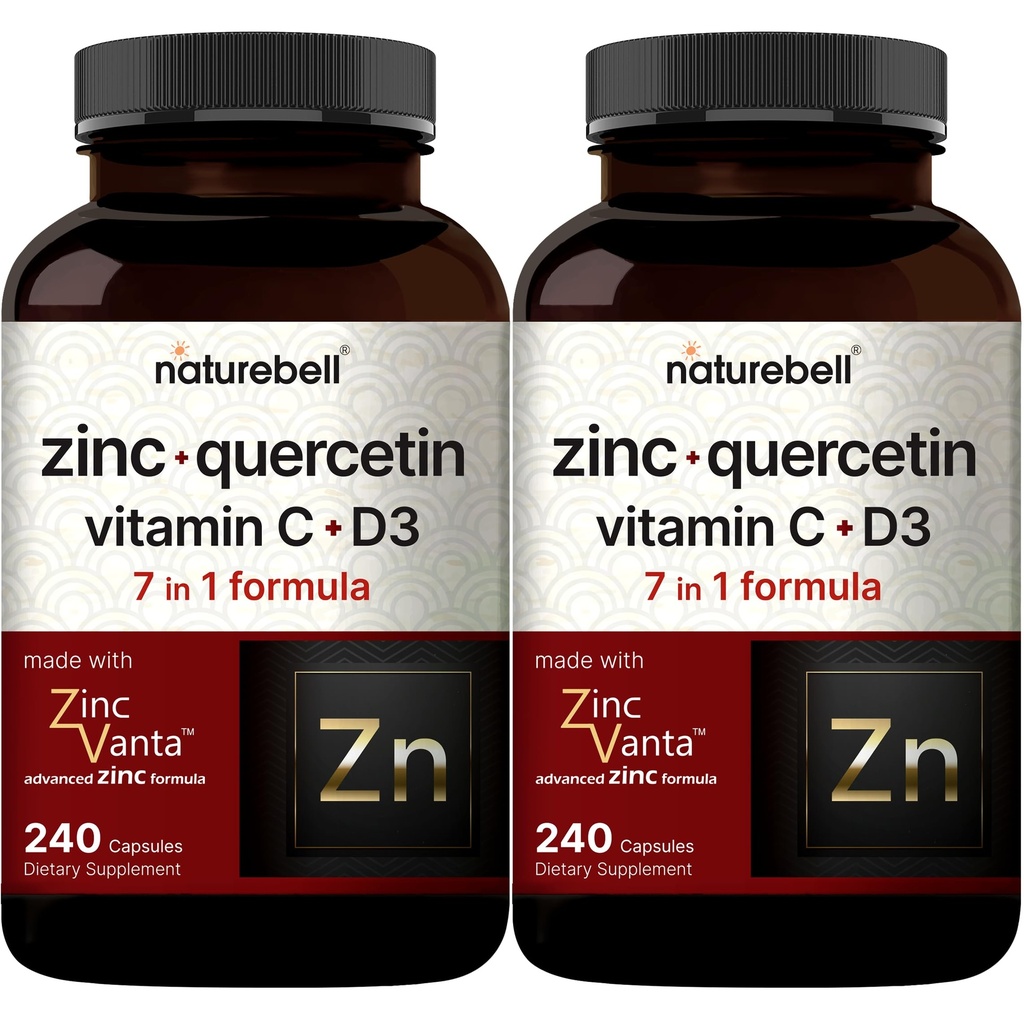 NatureBell Zinok Quercetin s vitamínom C & D3, 480 Kapsule (2 balenia)