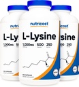 Nutricost L-lyzín 500 mg (1000 mg Serving), 500 kapsúl (3 fľaše)