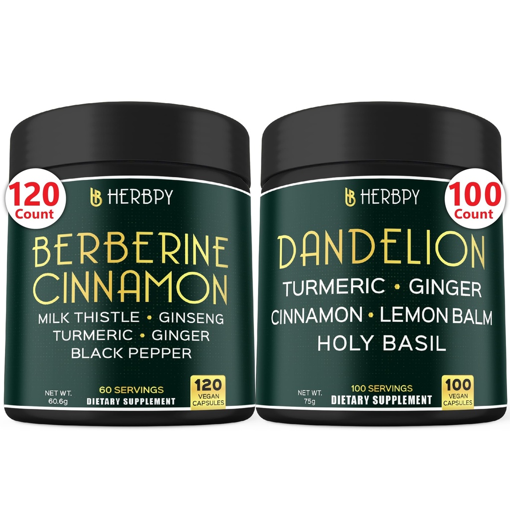 Bundle 7in1 Berberine HCl & 6in1 Púpava Supplement - Podpora imunitného, tráviaceho a srdcového zdravia