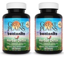 Yerba Prima Great Plains Bentonite Clay Caps Plus bylinné detox (Stoj z 2) - Food Grade - Pečeň & Colon očistiť doplnok Kapsule