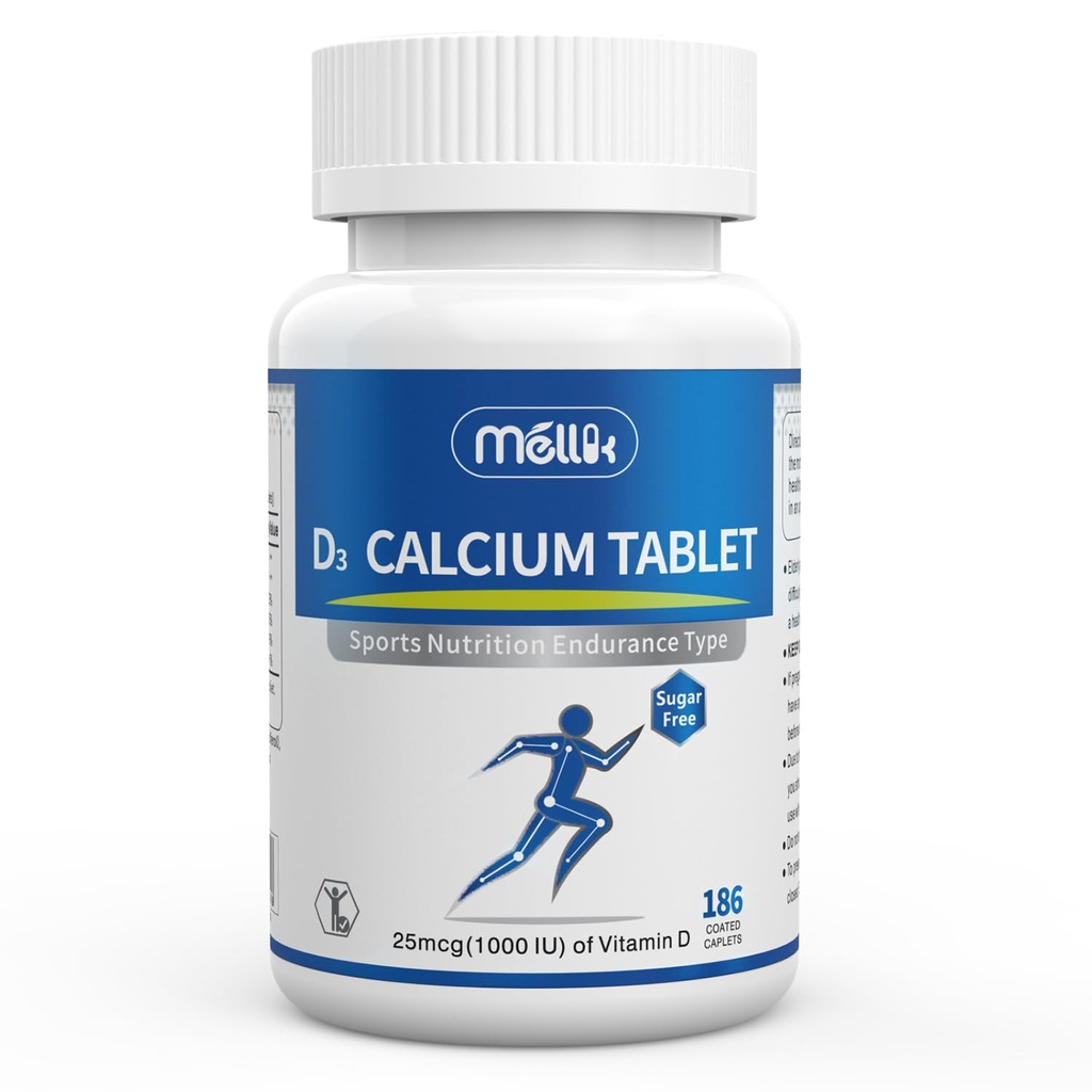Vápnik-Doplnok Vitamín D3 1200-mg Magnézium-Mini - 186tabletky Nechutné pomalé uvoľnenie kosti zdravie Ženy a muži Diétny doplnok Ľahko prehltnúť bez cukru