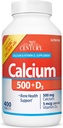 21st Century Calcium 500 mg Plus D3 Tablets, 400 Count