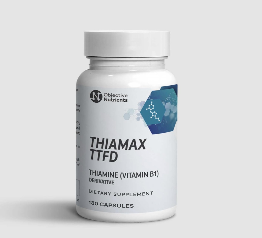 Thiamax vitamín B1 (Thiamine TTFD), originál, žiadne toxické výplne, podporuje energetický metabolizmus, vysoká dávka, tretia strana testované, všetky aktívne zložky 100 mg, 180 Počet