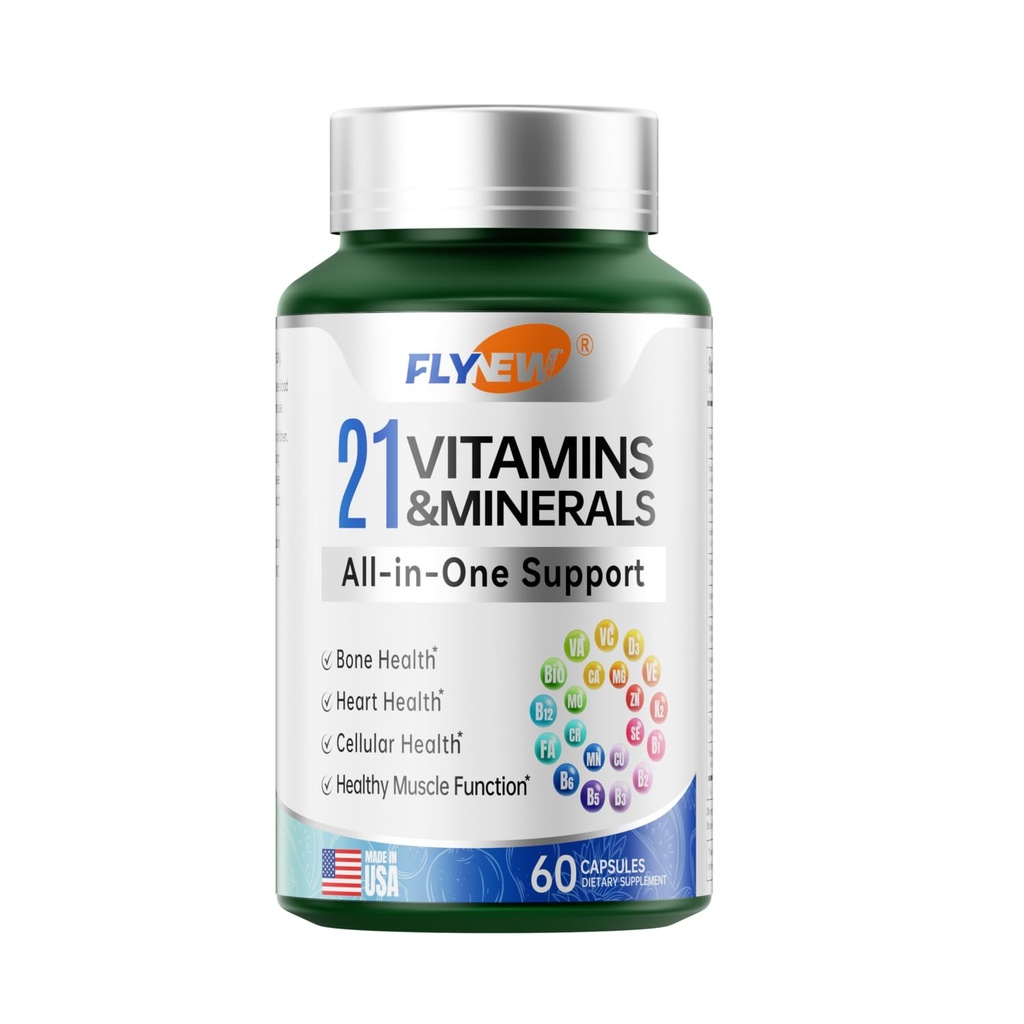 Multivitamín pre ženy a mužov - Muži a ženy Multivitamín pre kosť, koža a imunitné zdravie Podpora, 21 v 1 Multivitamíny Supplement, Multivitamíny s Glutén a alergie bez, Non GMO, 60 Kapsule