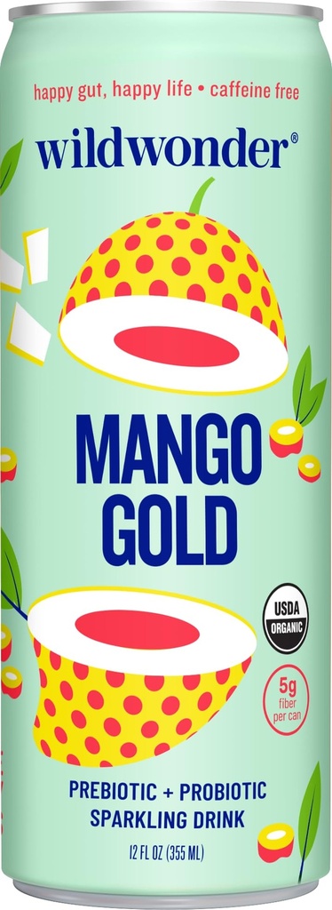 Divoké zázračné organické mango zlato Prebiotický a probiotický nápoj, 12 FZ
