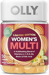 OLLY Women's Multi, Vitamíny A, C, D, E, B, Zinok, Limited Edition, Cozy Crème Brulee - 50ct