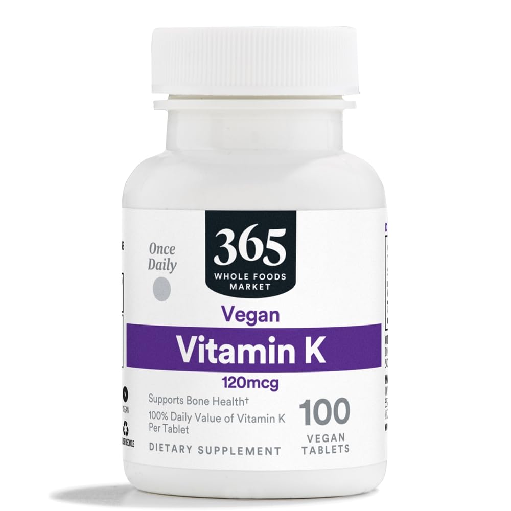 365 podľa celého potravinového trhu, vitamín K 120 MCG, 100 tabliet