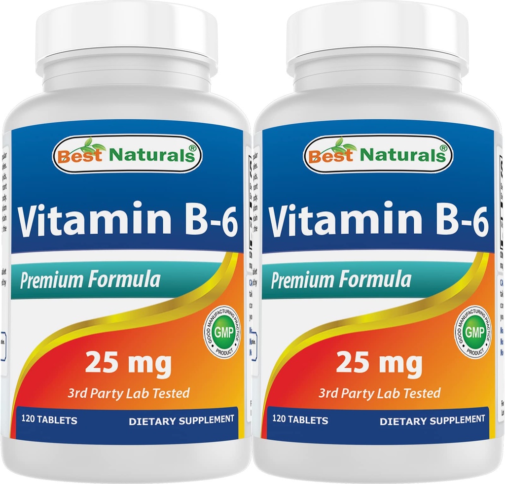 Najlepšie prírodné vitamín B6 25 mg, 120 tabliet (120 počet (pár 2)
