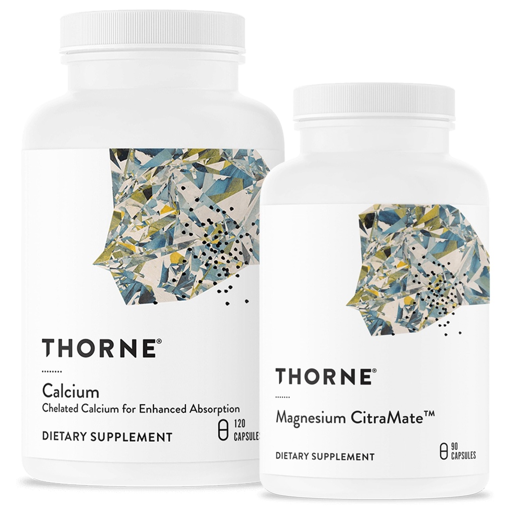THORNE - Bone Health Bundle - DiCalcium malate a horčík CitraMate - 90 až 120 slúži