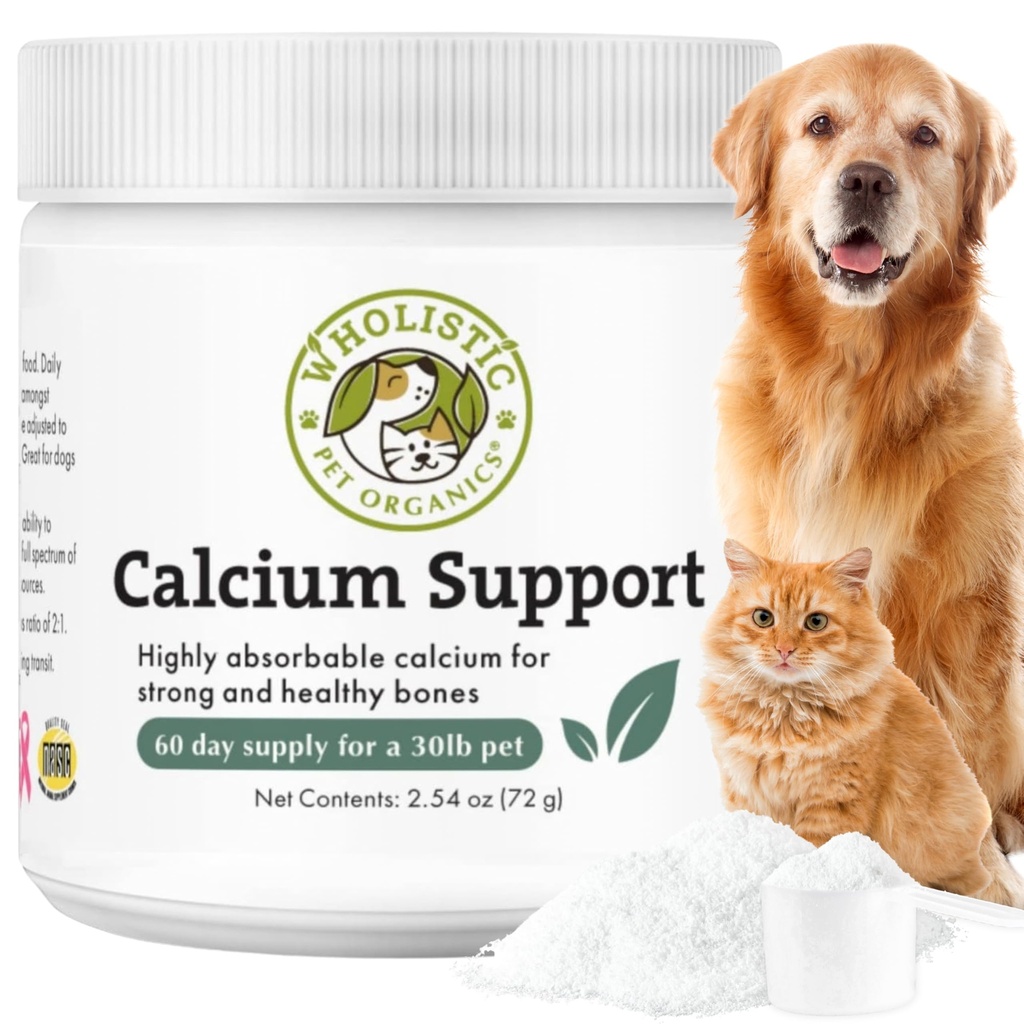 Wholistic Pet Organics Sea Coral: Organic Sea Coral Calcium Dog Supplement - Prírodný zdroj vápnika pre psy Zuby a zdravie kostí - Vitamíny pre psov - Made in USA