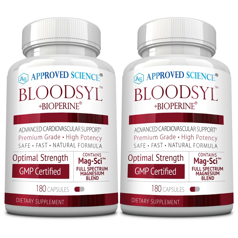 Schválená veda Bloodsyl - podporuje prietok krvi - Hawthorn Berry, Horčík, BioPrine - Vegan - 180 kapsúl - balenie po 2