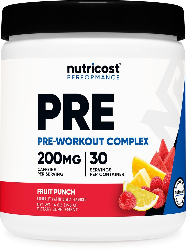Nutricost Powder Pre-Workout Complex (30 Servings, Fruit Punch) - s Beta-Alanine, Taurín a aminokyseliny