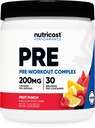 Nutricost Powder Pre-Workout Complex (30 Servings, Fruit Punch) - s Beta-Alanine, Taurín a aminokyseliny