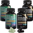 Boysea. Shilajit and Sea Moss Bundle- 90 Count - Morské Moss, Čierne Seed Oil, Ashwagandha, Ginger & Shilajit, Rhodiola Rosea, Všetko v 1 Doplnky (2 Pc)
