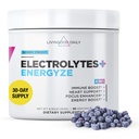 Livingood Daily Electrolytes Powder, Electrolytes Hydration Drink Mix with Vitamin C, Magnézium, Taurín & Sea Salt, Electrolyte Supplement for Energy & Hydration, Keto, Berry Frost Flavor, 30 Srvgs
