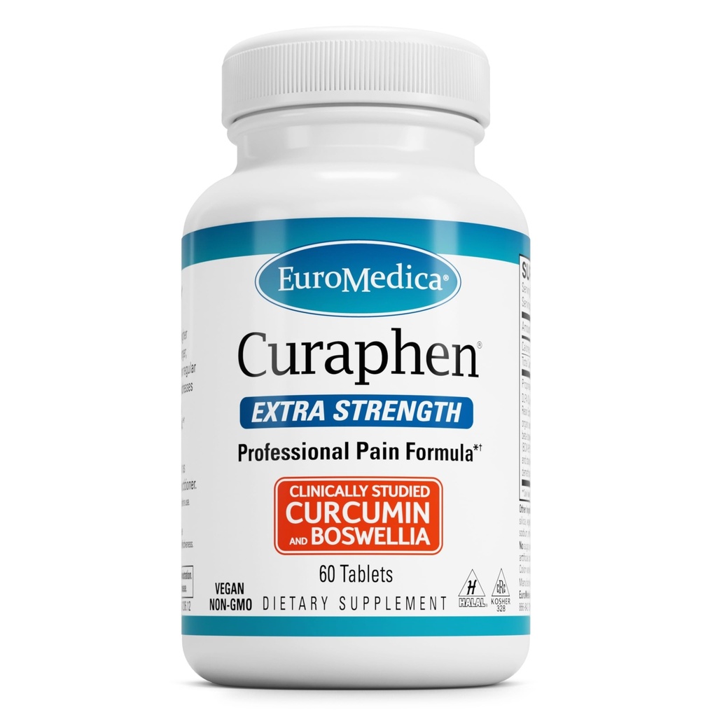 Euromedica Curaphen Extra sila - Curcumin & Boswellia doplnok pre zdravé cirkulačné podporu - Turmerica doplnok k podpore kĺbov, svalového zdravia a výroby endorfínu - 60 tabliet