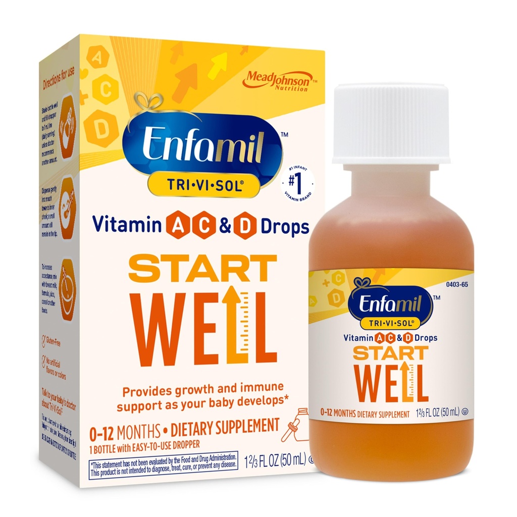 Enfamil Tri-Vi-Sol Infant Multivitamínové kvapky, podporuje rast a imunitné zdravie detí, 50ml fľaša