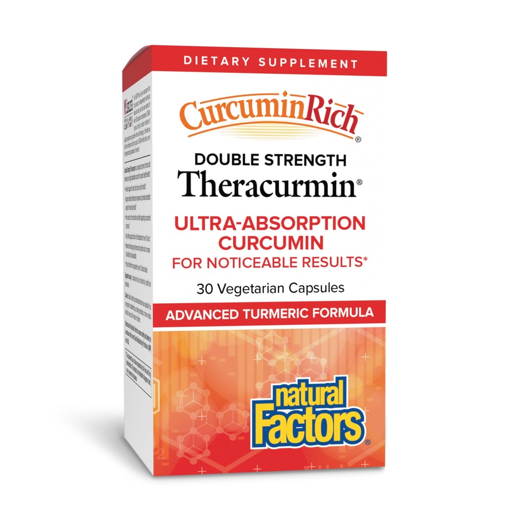Prírodné faktory, CurcuminRich Double Strength Theracurmin, 60 mg, Just 1 Capsule Daily, Formulated for Superior Absorbtion, 30 gróf (Pack of 1)