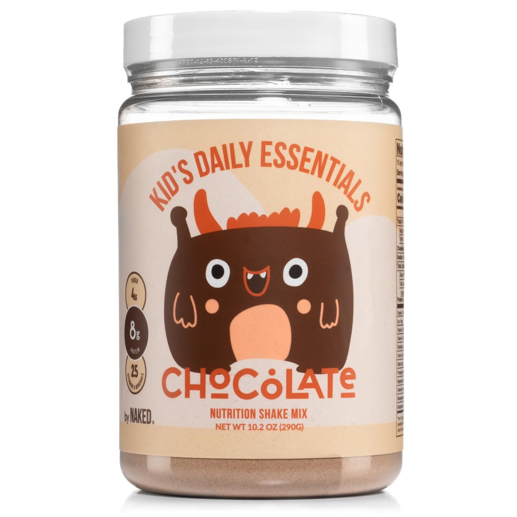 Nahá čokoláda Deti denne Essentials, Detské bielkoviny Shake s organickým mliekom, 6 Organická zelenina, 25 Vitamíny a minerály, Žiadne umelé sladidlá, Chute, Farby alebo konzervačné látky