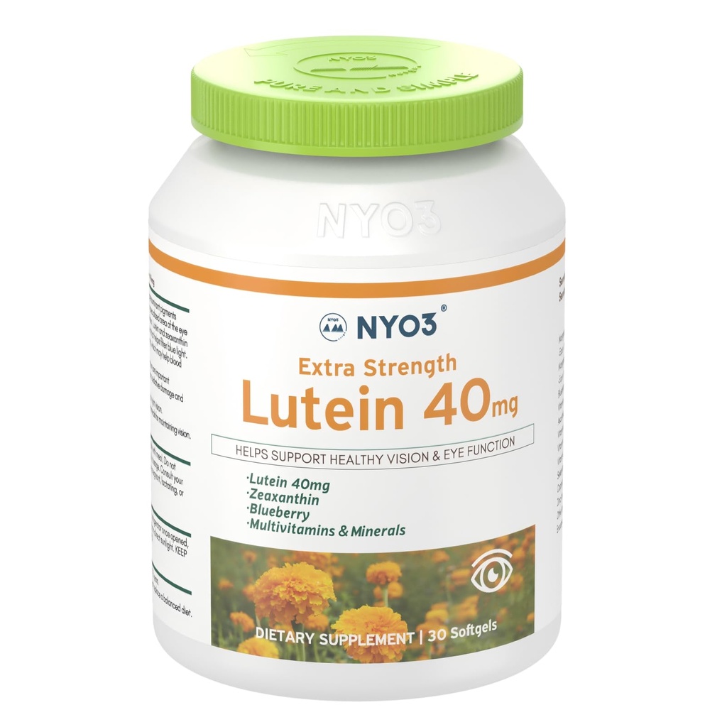NYO3 Lutein & Zeaxantin 40mg s čučoriedkou, 30 Softgels Eyes Vitamíny a minerály Supplement