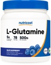 Nutricost L-Glutamine Powder (500 gramov) (Modrá malina)