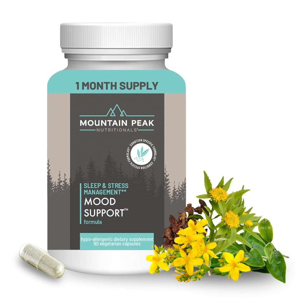 Mountain Peak Nutritionals Mood Support Formula - podporuje serotonínové hladiny - Hypoalergénne diétne doplnky (90 Vegetariánske kapsule)