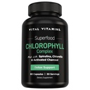 Vital Vitamíny Chlorofyl pilulky - Body Deodorizing Supplement - Vyrobené s Spirulina, Chlorella, Organický petržlen, Mäta, & Aktivovaný Charcoal - Defeat Odor Prirodzene - pre Ženy a mužov - 60 Kapsule