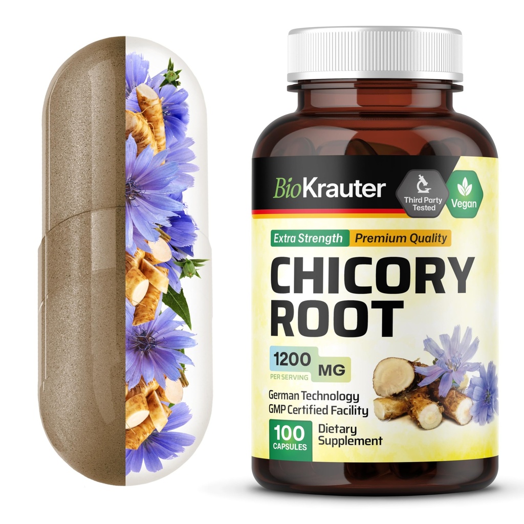 BIO KRAUTER STABILITA Fiber Supplement - 1200 mg Sila - 100 gróf - Protein Powder - Inulin Kapsule od Digestive Support - Vegan