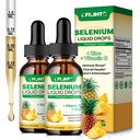 2 balenie selén tekuté kvapky, 200 μg tekuté selén doplnok s vitamínom C a zinok, podpora imunitného systému, Antioxidant a zdravie srdca, vysoká absorpcia, ananásová aróma