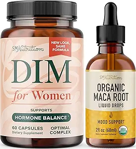 SMNutrition Organic Maca Root Tinture and Women's DIM Supplement 