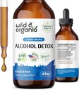 Wild & Organic Alcohol Detox Drops - Liver & Kidney Cleanse with Milk Thistle, Chanca Piedra Stone Breaker - Anti Alcohol Complex for Liver Cleanse Detox - Vegan, No Sugar & Additives - 4 fl oz
